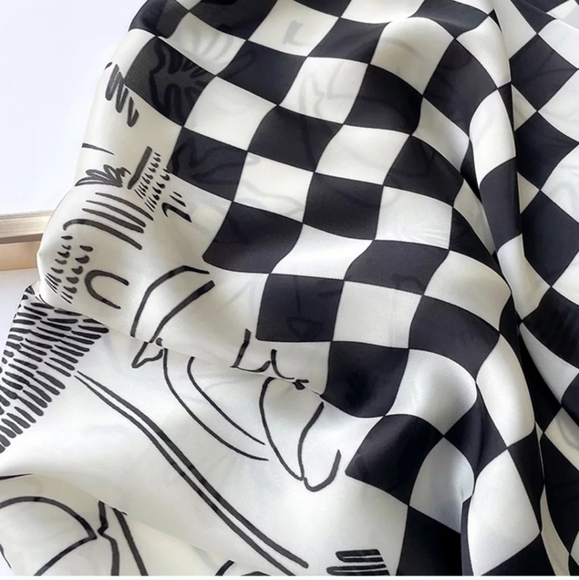 Large Silky Scarf For Head Neck Bag 28inx28in - Picture 3 of 7